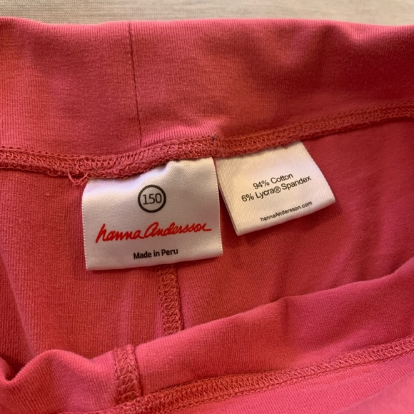 Girls size 12 Hanna Andersson pink active flare leggings, EUC - Picture 6 of 6
